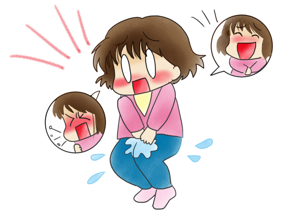 泣いているこどもたちと疲れた母親のイラスト