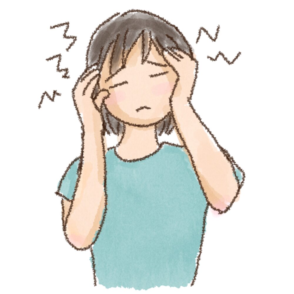 頭痛に悩む女性のイラスト