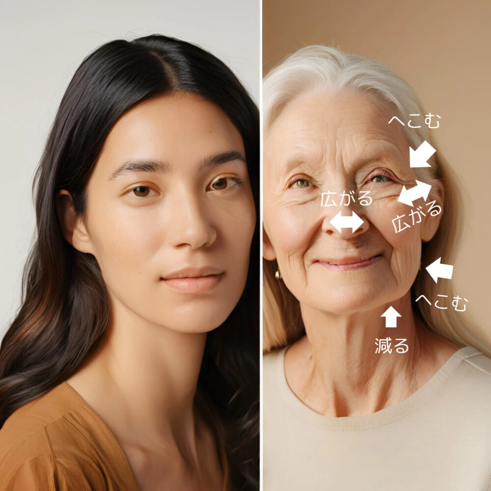 若い女性と年齢を重ねた女性